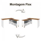 Kit 2 Peças 1 Escrivaninha Gold Com 1 Estante Star Amadeirado