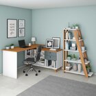 Kit 2 Peças 1 Escrivaninha Gold Com 1 Estante Star Amadeirado