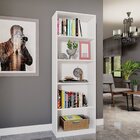 Kit 2 Peças 1 Mesa Escrivaninha C/3 Nichos Veneta E 1 Estante