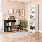 Kit 2 Peças 1 Mesa Escrivaninha C/3 Nichos Veneta E 1 Estante