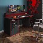 Kit 2 Peças 1 Mesa Gamer Com Led 1 Estante 5 Prateleiras Mult