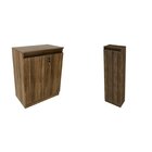 Kit 2 Peças Armário Escritório Com 2 Portas Com Chave, Balcão