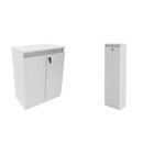 Kit 2 Peças Armário Escritório Com 2 Portas Com Chave, Balcão