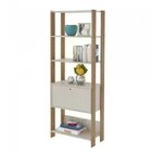 Kit 2 Peças Armário Para Escritório Alto 2 Portas E Estante 4