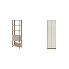 Kit 2 Peças Armário Para Escritório Alto 2 Portas E Estante 4