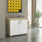 Kit 2 Peças Balcão Baixo 2 Portas Com Gaveteiro Volante 3 Gav