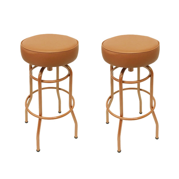 Kit 2 Peças Banqueta Altura 65cm Bar Giratória Cor Cobre Asse