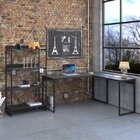 Kit 2 Peças Com 1 Escrivaninha Em L E 1 Estante 4 Prateleiras