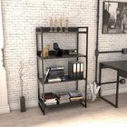 Kit 2 Peças Com 1 Escrivaninha Em L E 1 Estante 4 Prateleiras