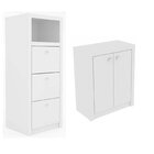 Kit 2 Peças Com Armário Baixo Me4103 E Gaveteiro Arquivo Me41