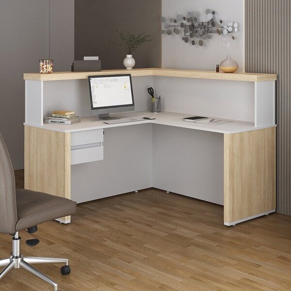 Kit 2 Peças Com Balcão De Atendimento De Tamburato Em L E Gav