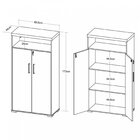 Kit 2 Peças Com Balcão Organizador E Armário Multiuso 2 Porta