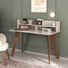 Kit 2 Peças Com Escrivaninha 120cm E Estante Para Livros Com