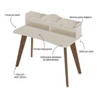 Kit 2 Peças Com Escrivaninha 120cm E Estante Para Livros Com