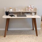 Kit 2 Peças Com Escrivaninha 120cm E Estante Para Livros Com