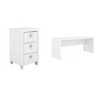 Kit 2 Peças Com Escrivaninha 163cm Me4109 E Gaveteiro Me4108