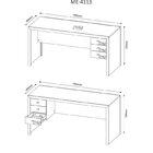 Kit 2 Peças Com Escrivaninha 3 Gavetas Com Cadeira De Escritó
