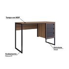 Kit 2 Peças Com Escrivaninha 3 Gavetas E Livreiro Mel / Grafi