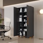 Kit 2 Peças Com Escrivaninha Cavalete E Armário Multiuso 100%