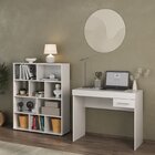 Kit 2 Peças Com Escrivaninha Com Gaveta E Estante Para Livros