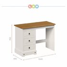 Kit 2 Peças Com Escrivaninha Com Tampo Em Madeira Maciça E Es