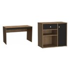 Kit 2 Peças Com Escrivaninha E Armário Multiuso Baixo 2 Nicho