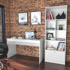 Kit 2 Peças Com Escrivaninha E Estante Livreiro 6 Nichos 1 Po