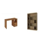 Kit 2 Peças Com Escrivaninha E Estante Para Livros Marsala Es