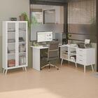 Kit 2 Peças Com Escrivaninha Em L 3 Gavetas E Armário Multius