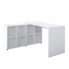 Kit 2 Peças Com Escrivaninha Em L 8 Nichos E Estante Livreiro