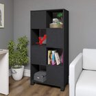 Kit 2 Peças Com Escrivaninha Em L 8 Nichos E Estante Livreiro