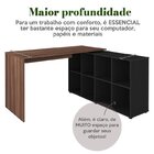 Kit 2 Peças Com Escrivaninha Em L 8 Nichos E Estante Livreiro