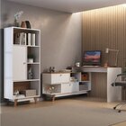 Kit 2 Peças Com Escrivaninha Em L E Estante 1 Porta Retrô Bra