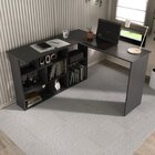 Kit 2 Peças Com Escrivaninha Em L E Estante Para Livros Andor