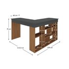 Kit 2 Peças Com Escrivaninha Em L E Estante Para Livros Andor