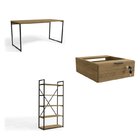 Kit 2 Peças Com Escrivaninha Industrial 136cm Com Gaveta E Es