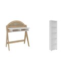 Kit 2 Peças Com Escrivaninha Juli E Estante Naturale/branco