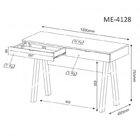Kit 2 Peças Com Escrivaninha Me4128 120cm E Estante 2 Pratele
