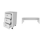 Kit 2 Peças Com Escrivaninha Mesa Escritório Me4185 E Gavetei
