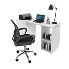 Kit 2 Peças Com Escrivaninha Retrátil Para Escritório Com Cad