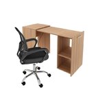 Kit 2 Peças Com Escrivaninha Retrátil Para Escritório Com Cad