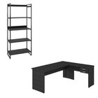 Kit 2 Peças Com Escrivaninha Work30 E Estante Kuadra Preto On
