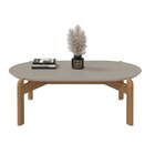 Kit 2 Peças Com Mesa De Centro E Mesa Lateral Lizz Off White/