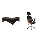 Kit 2 Peças Com Mesa Diretor Em L E Cadeira Presidente Lisboa