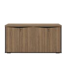 Kit 2 Peças Com Mesa Diretor Em L Porta De Correr Com Recorte