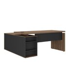 Kit 2 Peças Com Mesa Diretor Em L Porta De Correr Com Recorte