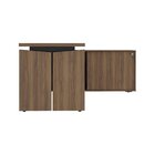 Kit 2 Peças Com Mesa Diretor Em L Porta De Correr Com Recorte