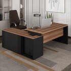 Kit 2 Peças Com Mesa Escritório Em L 150x150 Cm E Armário Mul