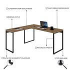 Kit 2 Peças Com Mesa Escritório Em L Industrial 150cm Kuadra