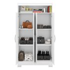 Kit 2 Peças Com Mesa Escrivaninha E Armário 4 Portas Com Nich